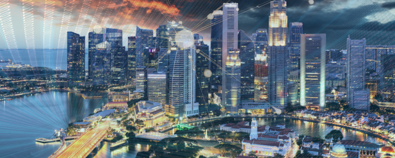 Singapore Business District Skyline